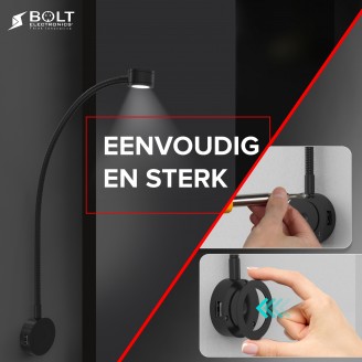 LED Nachttischlampe mit flexiblem Arm, Dimmfunktion und USB ( 1 Stück)