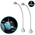 LED Bed lights with flexible arm, dimming function and USB (2 pcs) - BLL1001