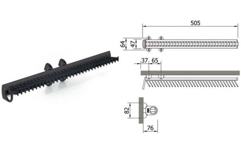 Servetto Krawattenhalter schwarz/aluminium - DU390422