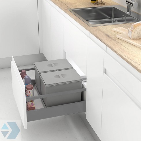 Built-in storage/waste bin 14 liters with base plate