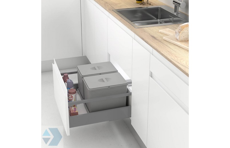 Eingebauter Abfallbehälter 14 Liter mit Bodenplatte - AFB14L