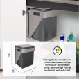 Ausziehbarer Einbau-Abfalleimer 20 Liter, Seitenwandmontage