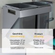 Ausziehbarer Einbau-Abfalleimer 2x20 Liter, hängende Seitenwandmontage