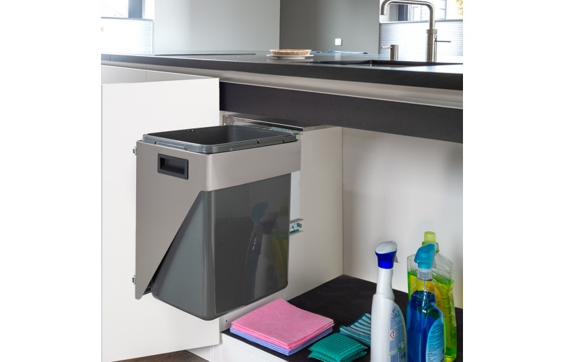 Ausziehbarer Einbau-Abfalleimer 20 Liter, Seitenwandmontage
