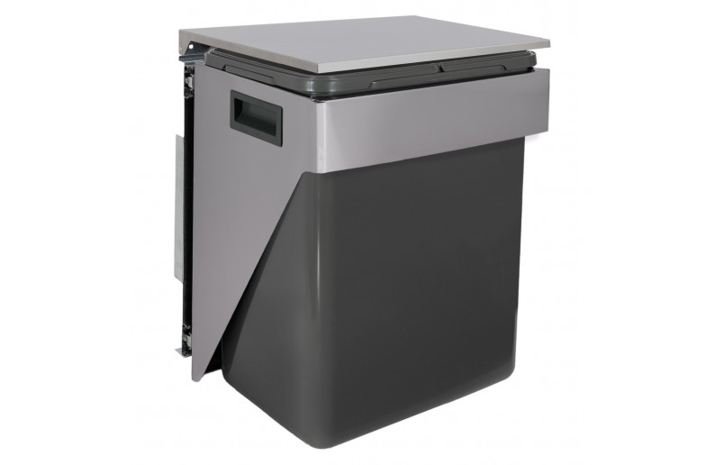 Ausziehbarer Einbau-Abfalleimer 20 Liter, Seitenwandmontage