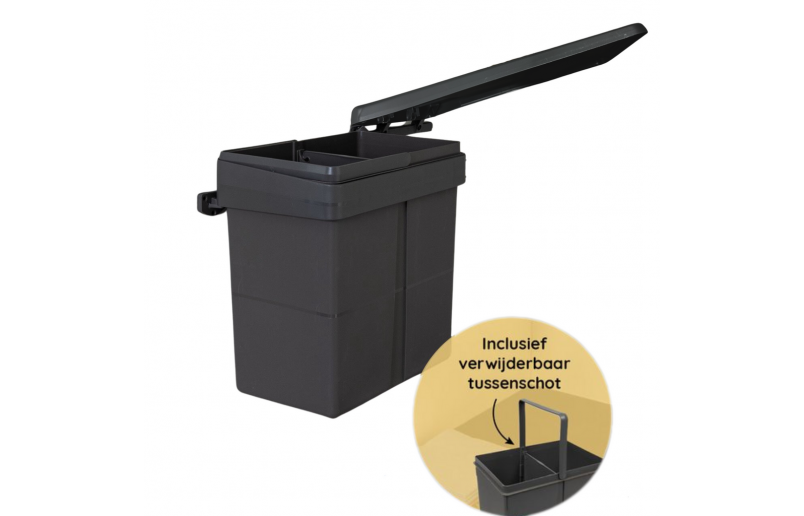 Einbauabfallbehälter 20 Liter anthrazit inklusive Trennwand für 2x10 Liter Einbauabfallbehälter 20 Liter anthrazit inklusive Trennwand für 2x10 Liter