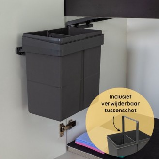 Einbauabfallbehälter 20 Liter anthrazit inklusive Trennwand für 2x10 Liter Einbauabfallbehälter 20 Liter anthrazit inklusive Trennwand für 2x10 Liter