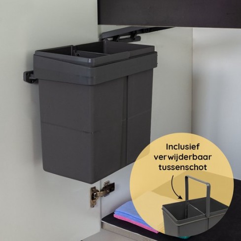 Einbauabfallbehälter 20 Liter anthrazit inklusive Trennwand für 2x10 Liter