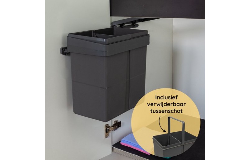 Einbauabfallbehälter 20 Liter anthrazit inklusive Trennwand für 2x10 Liter Einbauabfallbehälter 20 Liter anthrazit inklusive Trennwand für 2x10 Liter