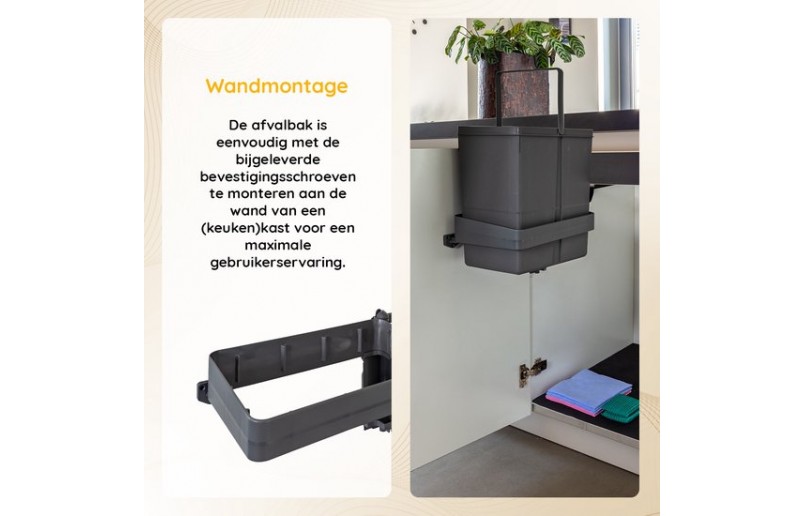 Einbauabfallbehälter 20 Liter anthrazit inklusive Trennwand für 2x10 Liter Einbauabfallbehälter 20 Liter anthrazit inklusive Trennwand für 2x10 Liter