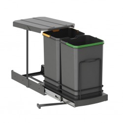 Integrierter Abfalleimer 2x12 Liter anthrazit