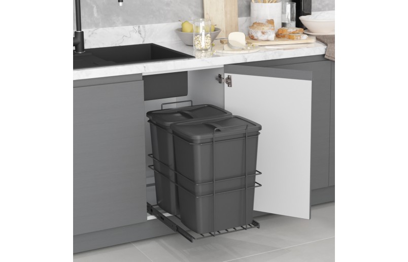 Einbauabfallbehälter 2x35 Liter anthrazit