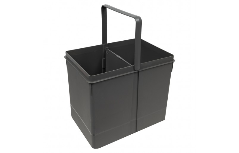 Einbauabfallbehälter 20 Liter anthrazit inklusive Trennwand für 2x10 Liter Einbauabfallbehälter 20 Liter anthrazit inklusive Trennwand für 2x10 Liter
