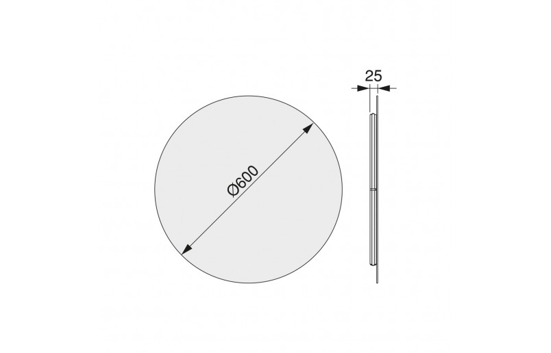 Badezimmerspiegel mit Beleuchtung rund 600 mm - BSP8220
