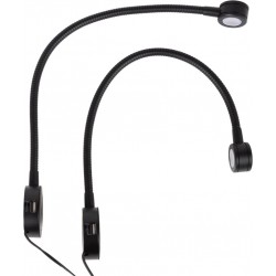 Led bedside lamps with flexible arm, dimming function, USB and USB-C (2 pcs) 