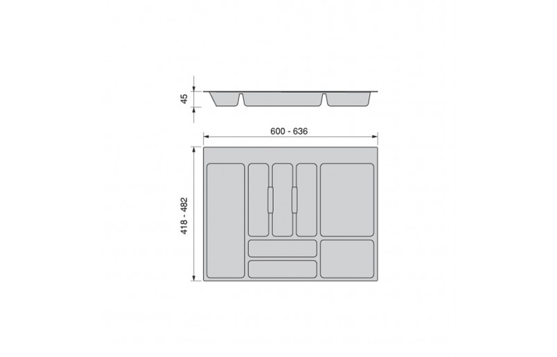 Besteckanordnung anthrazit