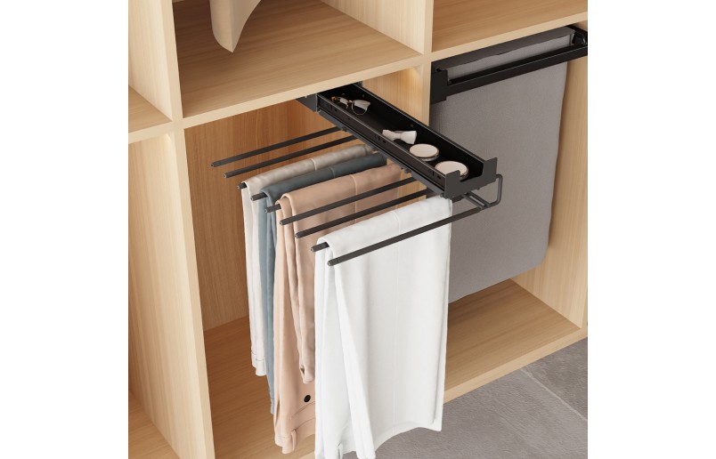 Hosenhalter Exzellent Ausziehbar silber/chrom 9 Hosen - Bret009