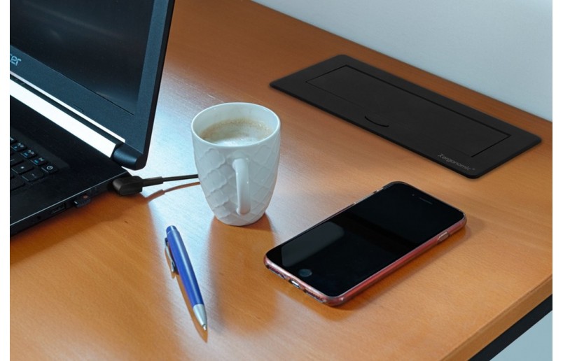 Schreibtischsteckdose schwarz mit 2 Steckdosen und 2 USB-Anschlüssen - XERSOCKX5B