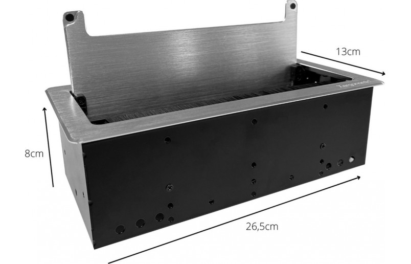 Tischsteckdose silber mit 3 Steckdosen und 2 USB-Anschlüssen - XERSOCKX6A