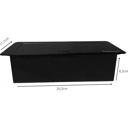 Schreibtischsteckdose schwarz mit 3 Steckdosen