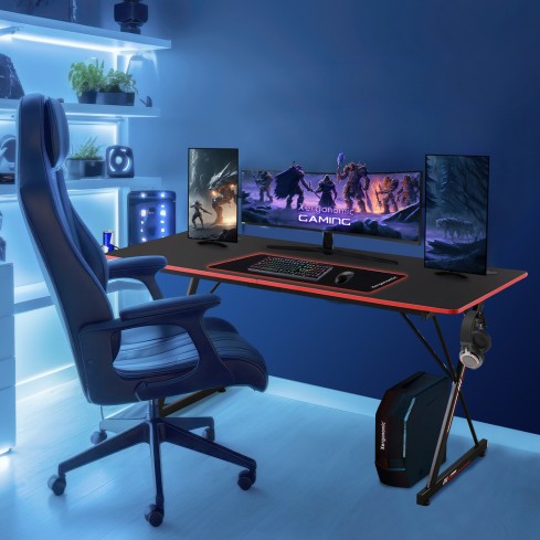 Gaming tisch Morpheus gerade Modell 160 cm schwarz
