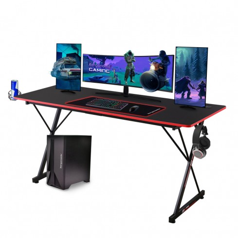 Gaming tisch Morpheus gerade Modell 160 cm schwarz