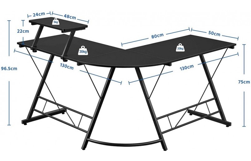 Eckschreibtisch - Spieltisch - DEX130