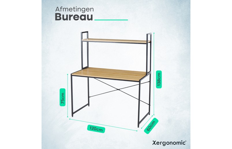 Industrie-Schreibtisch mit Regal 120x60x140 cm