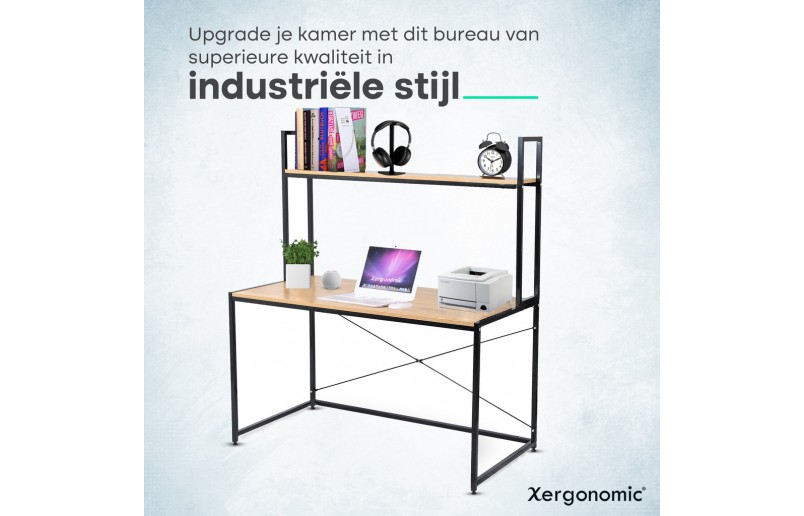 Industrie-Schreibtisch mit Regal 120x60x140 cm