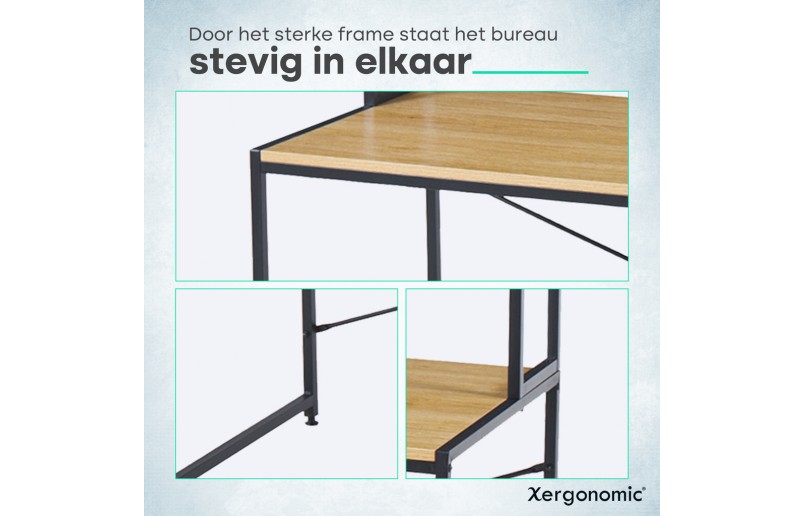 Industrie-Schreibtisch mit Regal 120x60x140 cm