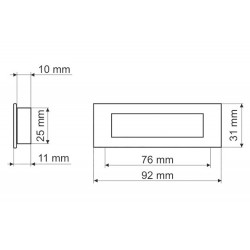 Einlassgriff 92 x 31 mm rechteckig