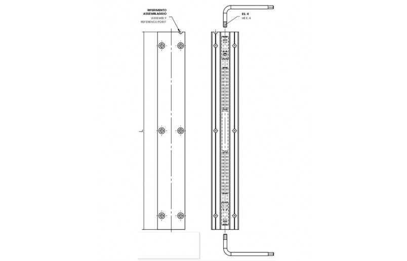 Tür-Spannbeschlägen gefräst/angeschraubt 2200 mm