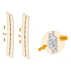 Tür-Spannbeschlägen gefräst und gekürzt 1970 mm