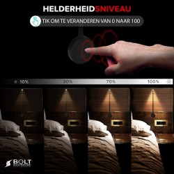 LED-Bettleselampe mit Dimmfunktion und doppeltem USB-Anschluss (1 Stück)
