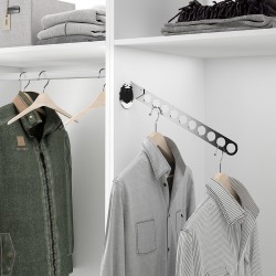 Wandkleiderhalter - Kleiderhaken klappbar - Kleiderlüfter Silber 6 Löcher