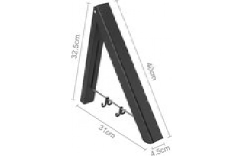 Milano Luxurious folding wardrobe holder/drying rack black - MLUK40B