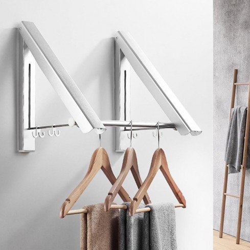 Milano Luxurious folding wardrobe holder/drying rack silver