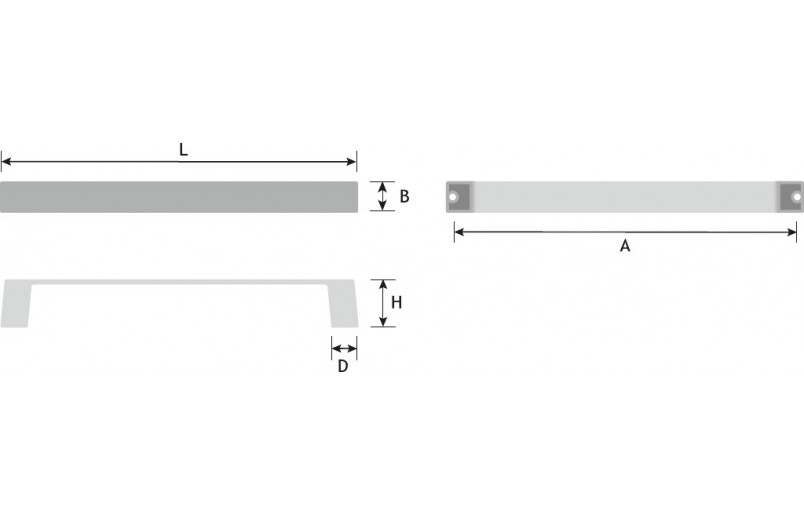 Griff eiber schwarz matt 168 mm - GRE5025