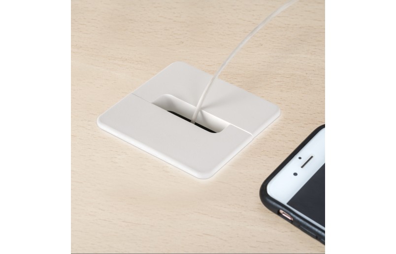 Kabeldurchführung quadratisch weiß - KDV0415