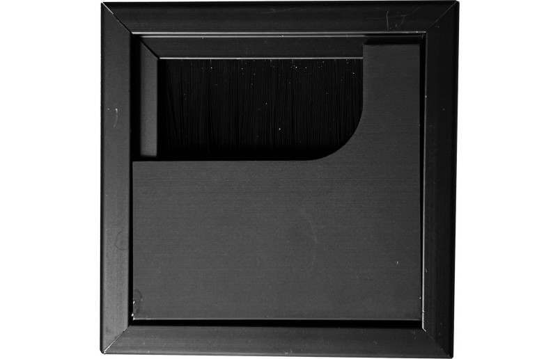 Kabeldurchführung quadratisch schwarz Aluminium 80 x 80 mm