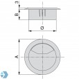 Kabeldurchführung weiß ø 60mm Kabeldurchführung weiß|schwarz | silber 60mm - KDV