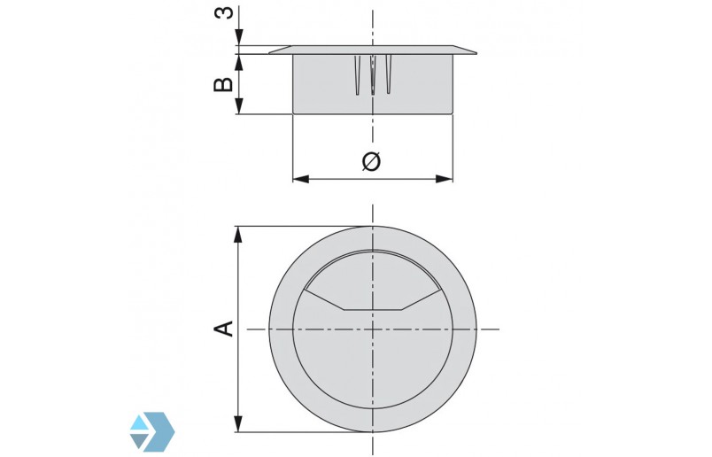 Kabeldurchführung weiß ø 60mm Kabeldurchführung weiß|schwarz | silber 60mm - KDV
