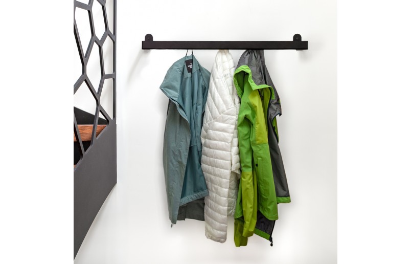 Wall coat rack industrial with 9 hooks