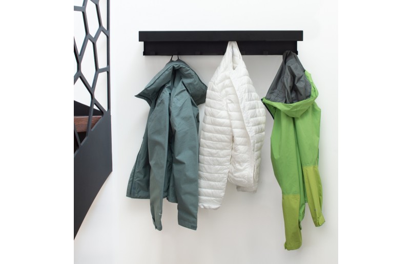 Wall coat rack industrial with 14 hooks 