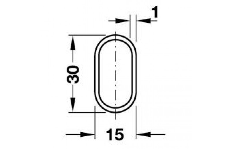 Clothes rod oval aluminum, length 90 - 120 -150 cm