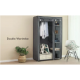 Kleiderschrank klappbar/ abschließbar grau XL - KM3G