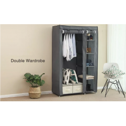 Kleiderschrank klappbar/ abschließbar grau XL