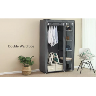 Kleiderschrank klappbar/ abschließbar grau XL
