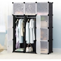 Modularer Kleiderschrank XXL schwarz