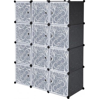 Modularer Kleiderschrank XXL schwarz